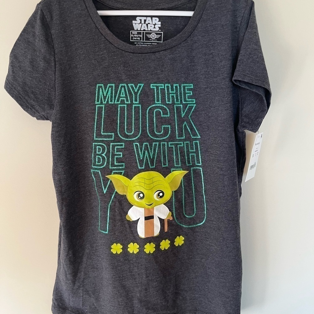 Nwt short sleeve Star Wars luck shirt XL Girls